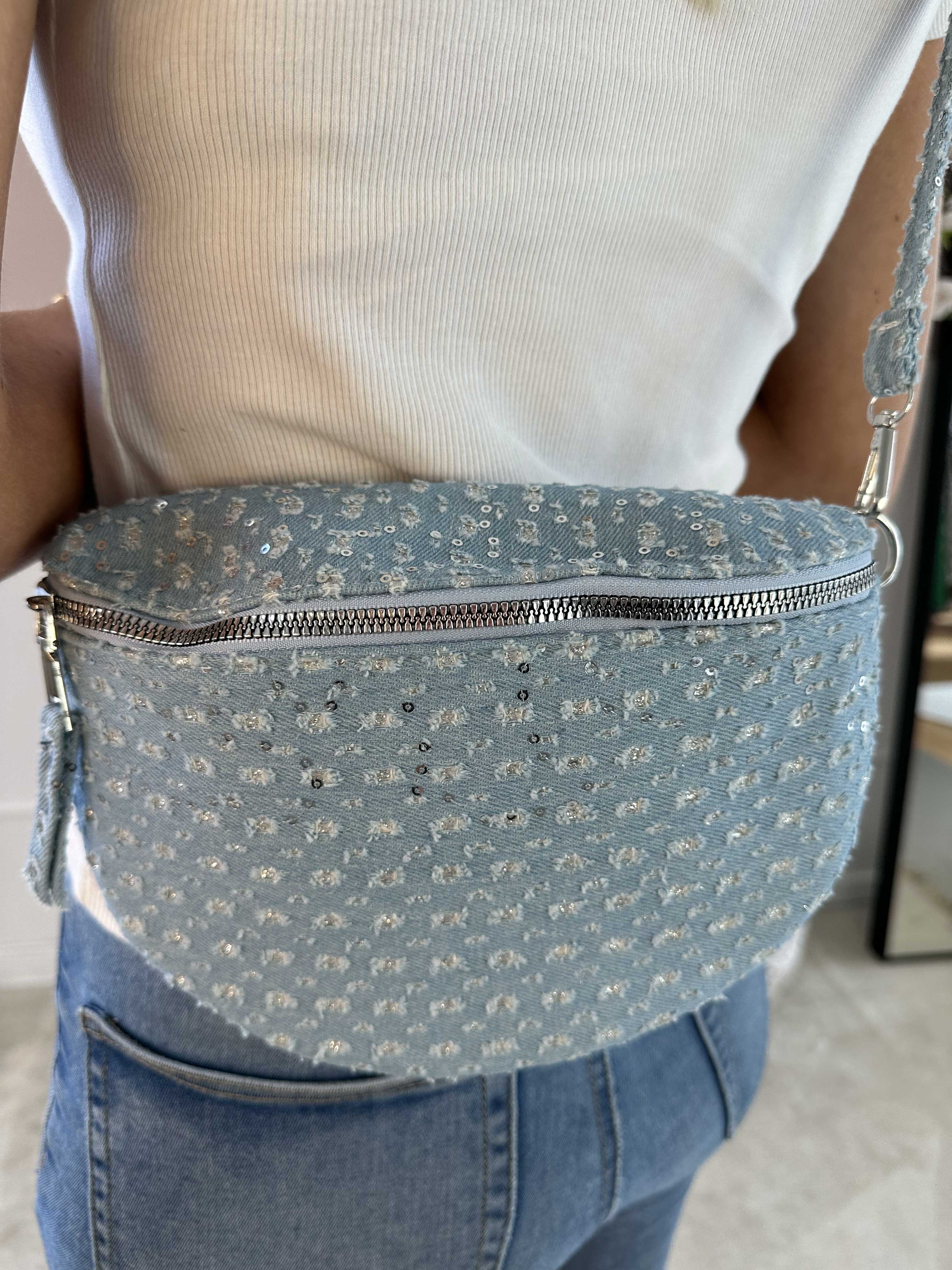 Viviane Denim - Liten crossbody-väska